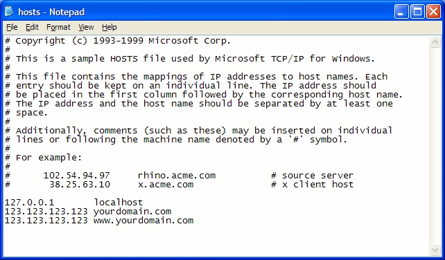 файл windows xp hosts не работает